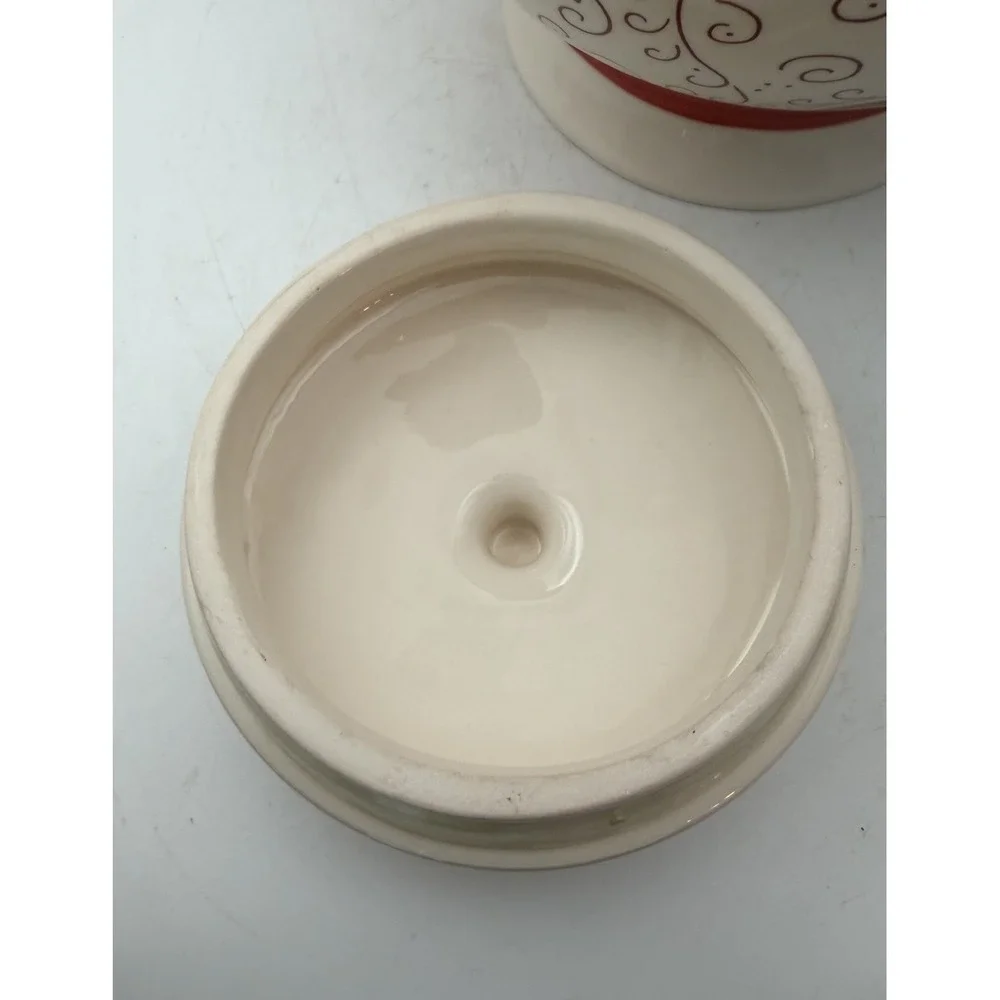 Vintage Nonni's Hand Painted Ceramic Lidded Ginger Jar Canister Tuscan 10